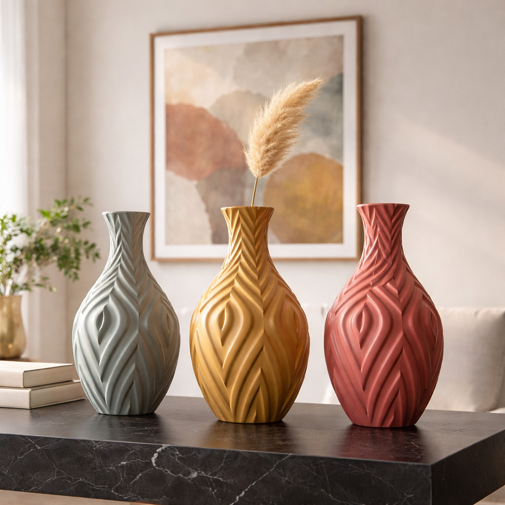 Διακοσμητικά Βάζα με Ανάγλυφη Υφή